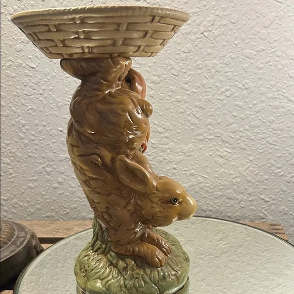 Ceramic Bunny Candle or treat Holder Bloom Core Nature Core - Picture 3 of 16